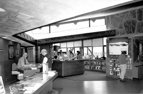 The bookshop now occupies the original seating area