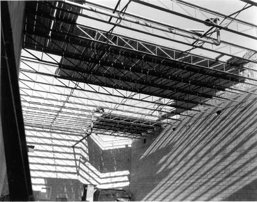 Zion National Park Visitor Center,
exhibit room roof