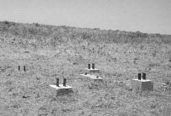 watch tower foundation blocks, Granada Relocation Center