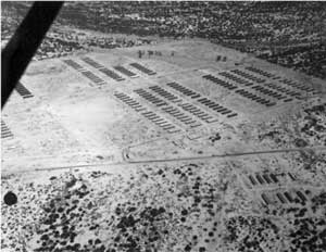 Aerial view of Poston II construction