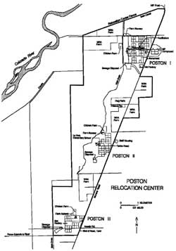 map of Poston Relocation Center