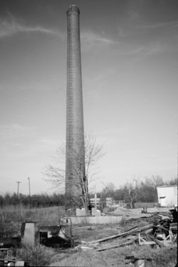 Hospital boiler house smokestack