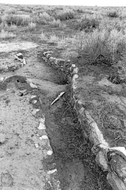 Rock-lined ditch and culvert