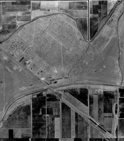 1955 aerial photograph of the Tule Lake Relocation Center