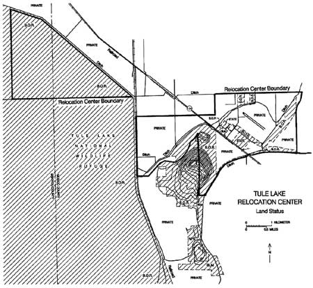 Land status, Tule Lake Relocation Center and vicinity