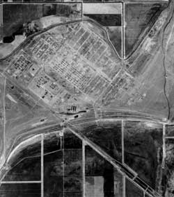 1949 aerial photograph of the Tule Lake Relocation Center