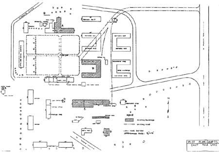 Tulelake CCC Camp, remaining buildings shaded