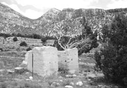 Remains of adobe building at the Antelope Springs CCC Camp