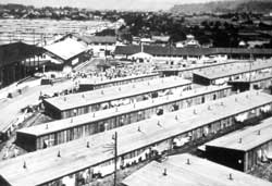 View from the grandstand of barracks at the Puyallup Assembly Center