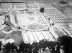 Oblique aerial view of the Salinas Assembly Center