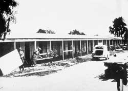 Converting horse stalls into housing at the Santa Anita Assembly Center