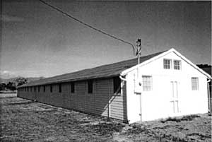 Relocated CCC barracks (future exhibit building) on Fort Missoula Museum grounds