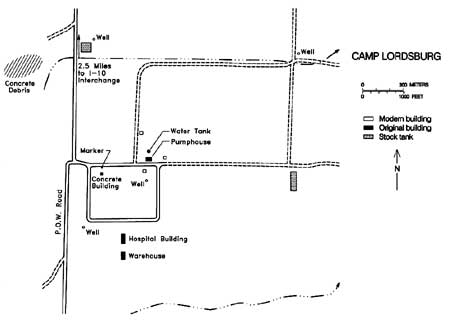 map of Lordsburg Internment Camp