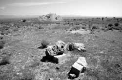 Concrete debris northwest of the Lordsburg Internment Camp