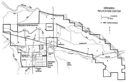 map of Granada Relocation Center
