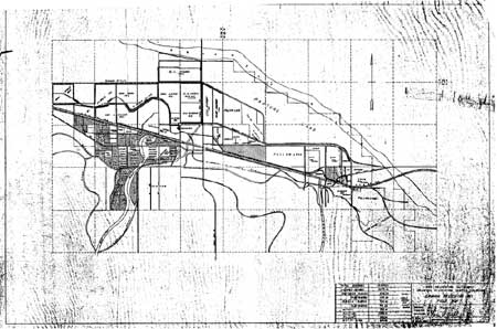 map of farm fields, Granada Relocation Center