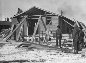 CCC building reassembled for school