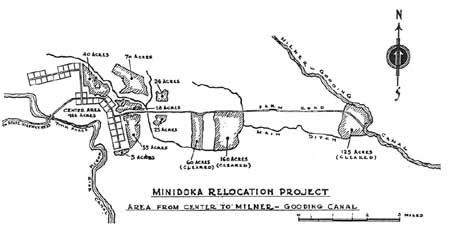 map of Farm fields at Minidoka