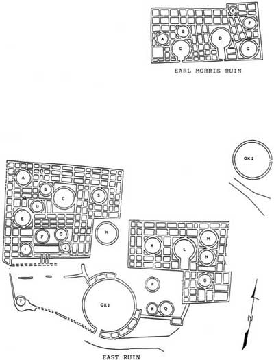 map of East and Earl Morris Ruins