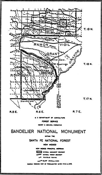 early map of Bandelier NM