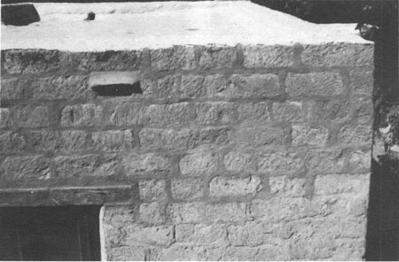 Detail of B-10 showing recent repointing efforts