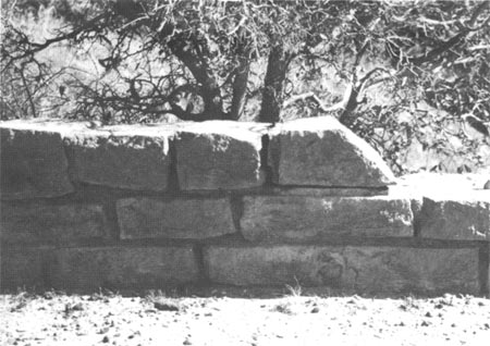 Detail of the entrance road wall