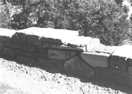 Detail of the entrance road wall