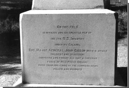 inscription on soldier's monument