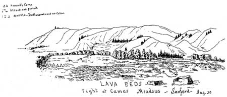 sketch of Lava Beds at Camas Meadows