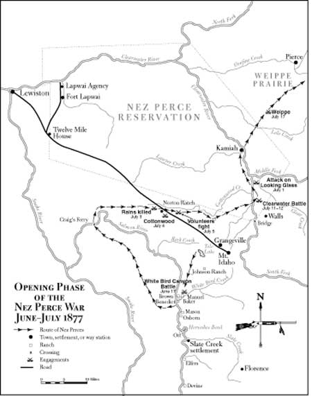 map showing opening phase of war