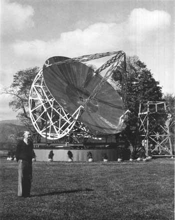 Reber and his radio telescope