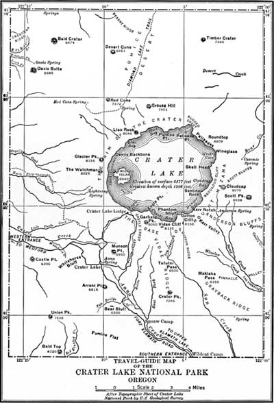 map of Crater Lake