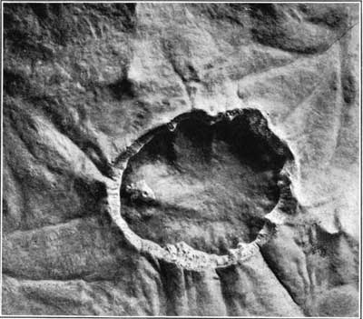 drawing depicting overhead view of Crater
Lake Caldera