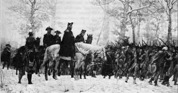 George Washington with troops