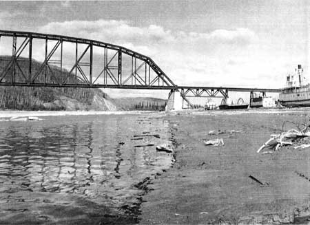 railroad bridge and sternwheelers