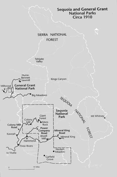 map of Sequoia and General Grant NP