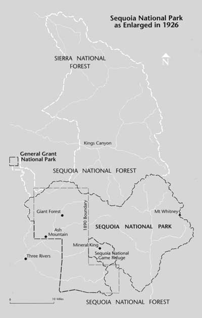 map of enlarged Sequoia NP