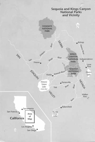 map of Sequoia and Kings Canyon NP