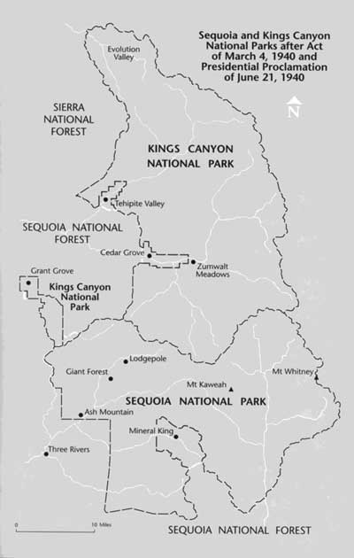map of Sequoia and Kings Canyon NP
