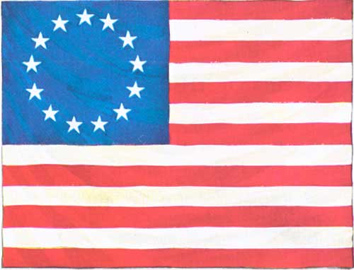 Congress adopts the Stars and Stripes, June 14, 1777