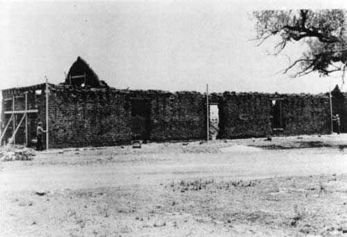 ruins of enlisted men's barracks