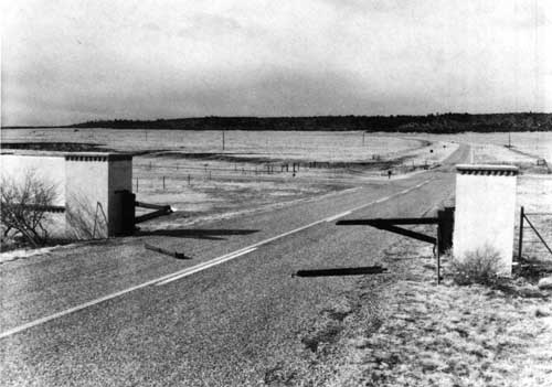 damaged entrance gate