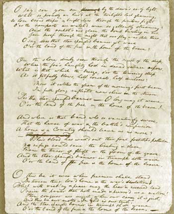 draft of The Star-Spangled Banner