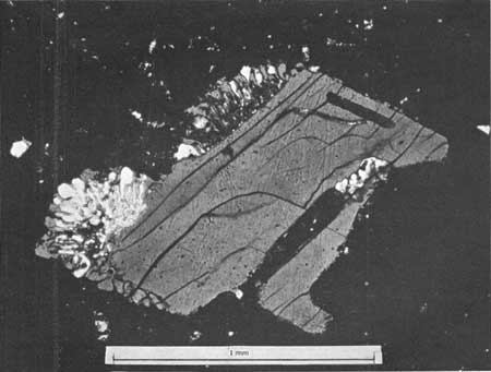 photomicrograph of a soda sanidine crystal