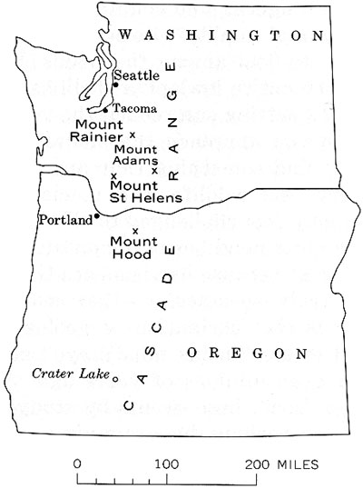 map of Washington and Oregon