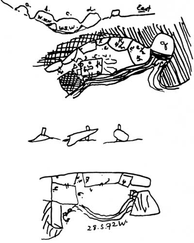 sketches of Gila cliff dwellings