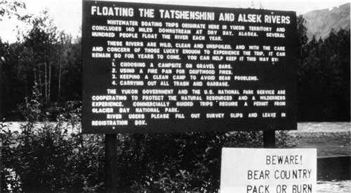 Floating the Tatshenshini and Alsek rivers sign