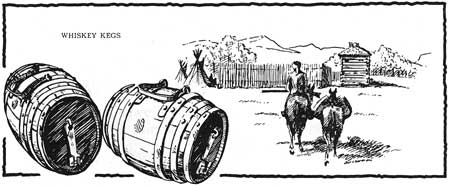 sketch of whiskey kegs
