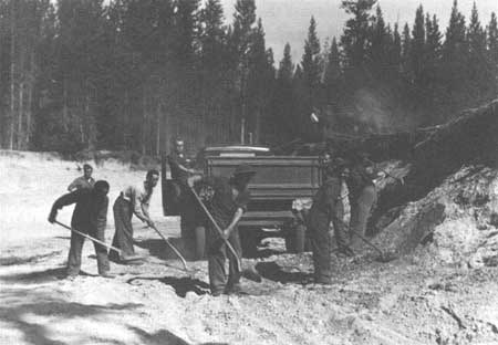 CCC crew working on road