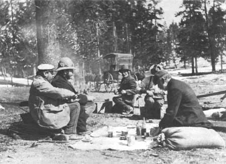 tourists having a picnic